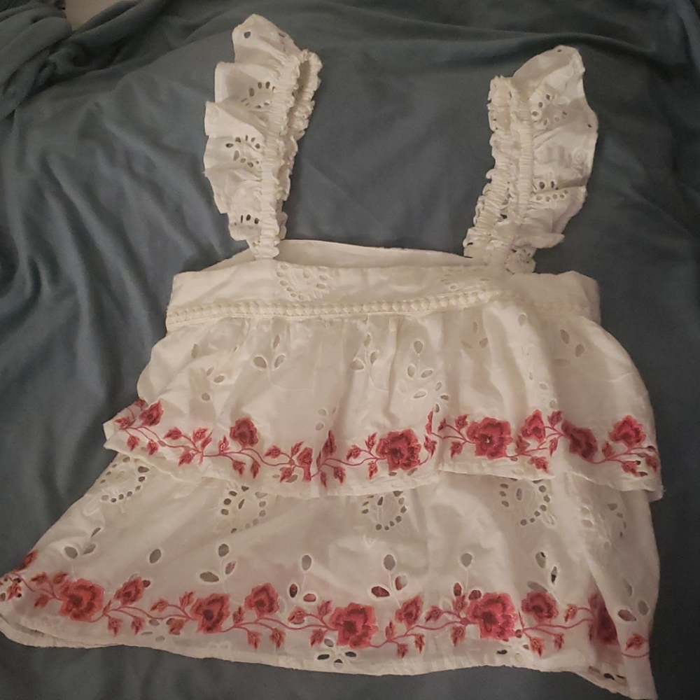 Anthropologie Caryssa Tiered Eyelet Tank